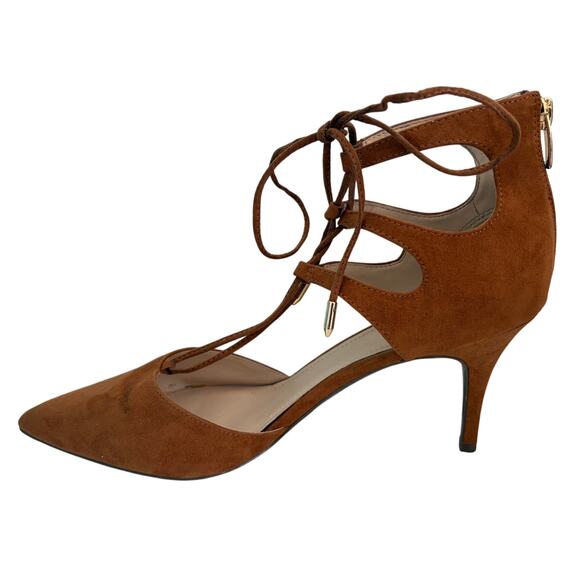 Marc Fisher Tan Lace Up d'orsay Stilleto Heels Pumps 11 - Picture 2 of 11